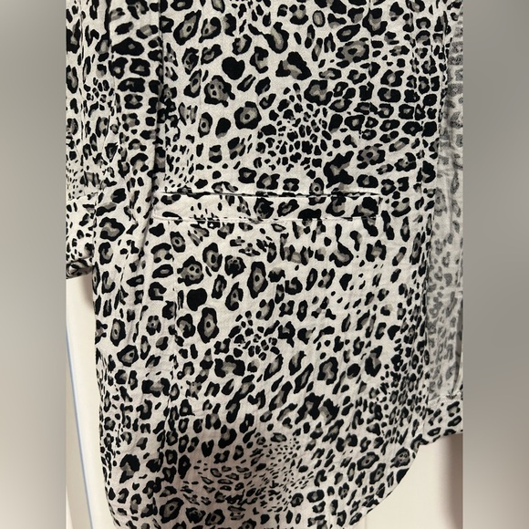 Multiples Black and White Leopard Print Blazer, XL - Picture 4 of 7